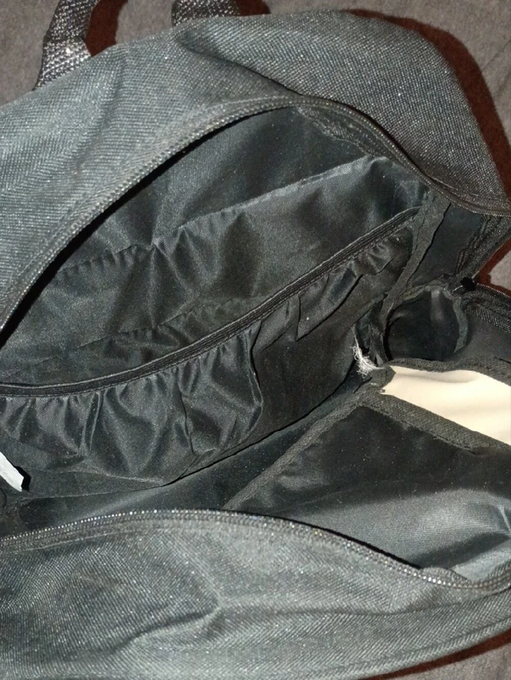 Men's Black and Cream Backpack with Front Organizer